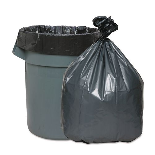 Image of Platinum Plus® Can Liners, 60 gal, 1.55 mil, 39" x 56", Gray, 5 Bags/Roll, 5 Rolls/Carton