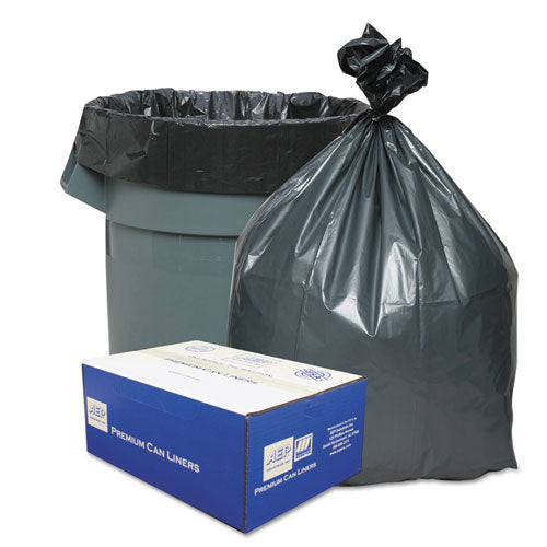 Image of Platinum Plus® Can Liners, 60 gal, 1.55 mil, 39" x 56", Gray, 10 Bags/Roll, 5 Rolls/Carton