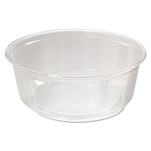 Image of Fabri-Kal® Microwavable Deli Containers, 8 oz, 4.6" Diameter x 1.8" h, Clear, Plastic, 500/Carton
