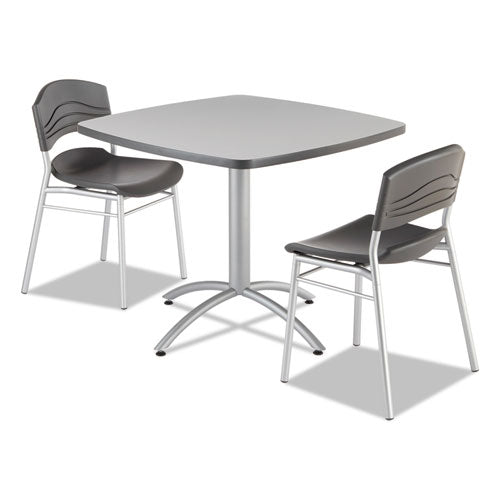 Image of Iceberg CafeWorks Cafe-Height Table, Square, 36" x 36" x 30", Gray/Silver