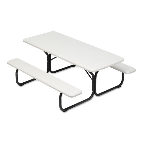 Image of Iceberg IndestrucTable Classic Picnic Table, Rectangular, 72" x 30" x 29", Platinum/Gray
