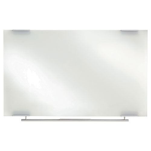 Image of Iceberg Clarity Glass Dry Erase Board with Aluminum Trim, 60" x 36", White Surface, Satin Aluminum Frame