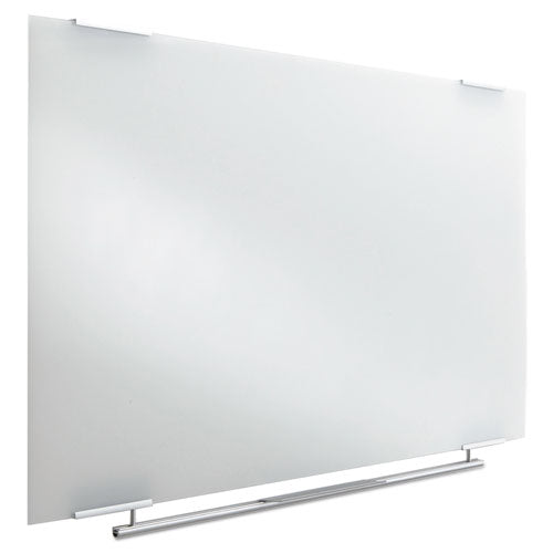 Image of Iceberg Clarity Glass Dry Erase Board with Aluminum Trim, 48" x 36", White Surface, Satin Aluminum Frame
