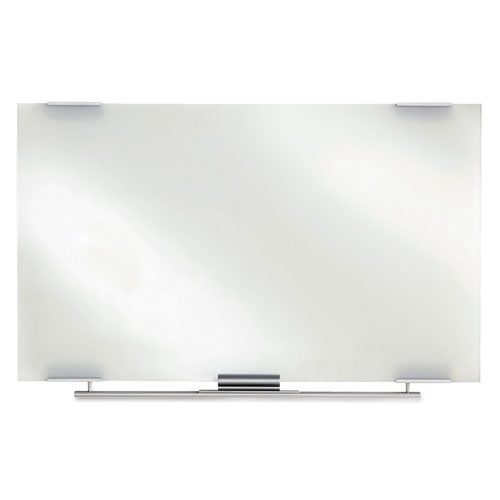 Image of Iceberg Clarity Glass Dry Erase Board with Aluminum Trim, 48" x 36", White Surface, Satin Aluminum Frame