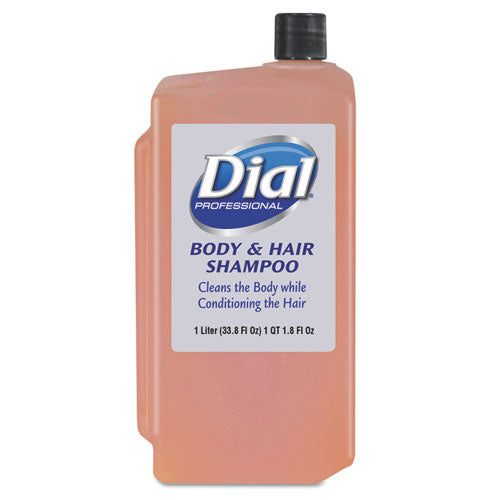 Image of Dial® Professional Hair + Body Wash Refill For 1 L Liquid Dispenser, Neutral Scent, 1 L, 8/carton
