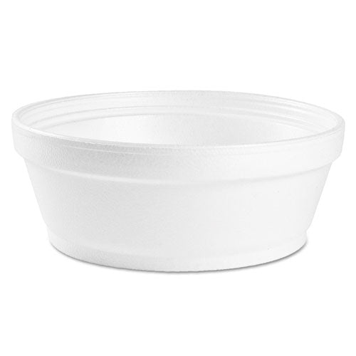 Image of Dart® Foam Container, Squat, 8 oz, 4.63" Diameter x 1.13" h, White, 500/Carton