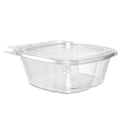 Image of Dart® ClearPac SafeSeal Tamper-Resistant/Evident Containers, Flat Lid, 12 oz, Clear, Plastic, 100/Bag, 2 Bags/Carton