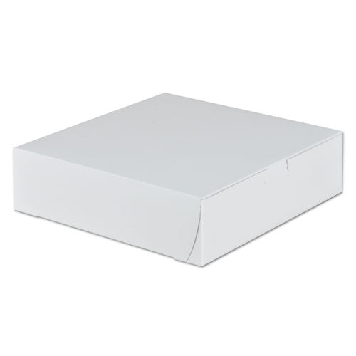 Image of SCT® White One-Piece Non-Window Bakery Boxes, 9 x 9 x 2.5, White, Paper, 250/Carton