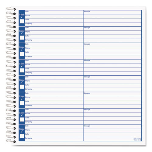 Image of TOPS Voice Message Log Books, One-Part (No Copies), 8 x 1, 8 Forms/Sheet, 800 Forms Total