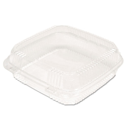 Image of Pactiv Evergreen ClearView SmartLock Hinged Lid Container, 9.22 x 8.88 x 2.91, Clear, Plastic, 200/Carton