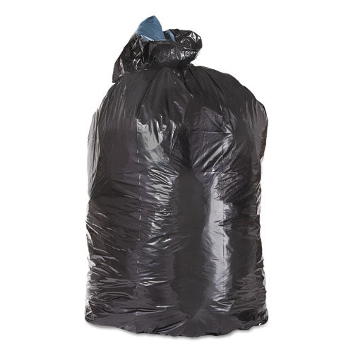 Image of Trinity Plastics Low-Density Can Liners, 56 gal, 1.25 mil, 43" x 47", Black, Flat Pack, 100/Carton