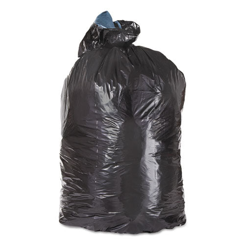 Image of Trinity Plastics Low-Density Can Liners, 45 gal, 1.6 mil, 23" x 46", Black, Flat Pack, 100/Carton