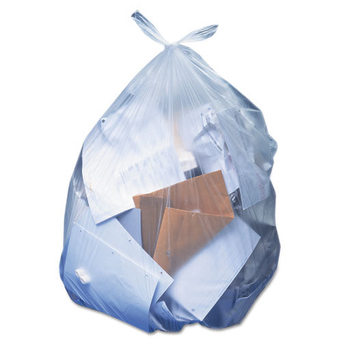 Image of Heritage Linear Low-Density Can Liners, 56 Gal, 1.1 Mil, 43" X 47", Clear, 100/carton