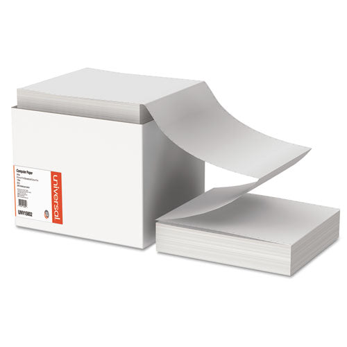 Image of Universal® Printout Paper, 1-Part, 0.5" Standard Perforation, 20 lb Bond Weight, 9.5 x 11, White, 2,400/Carton