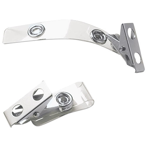 Image of SICURIX® Sicurix Id Strap Clips, 0.38" X 2.75", Clear, 25/pack