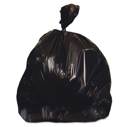Image of Heritage Linear Low-Density Can Liners, 60 Gal, 1.25 Mil, 38" X 58", Black, 100/carton