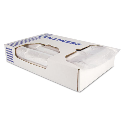 Image of Heritage High-Density Waste Can Liners, 10 gal, 6 mic, 24" x 24", Natural, 50 Bags/Roll, 20 Rolls/Carton