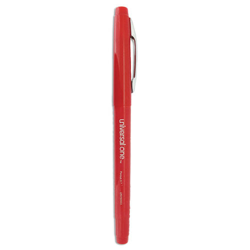 Image of Universal Porous Point Pen, Stick, Medium 0.7 Mm, Red Ink, Red Barrel, Dozen