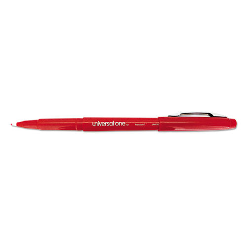Image of Universal Porous Point Pen, Stick, Medium 0.7 Mm, Red Ink, Red Barrel, Dozen