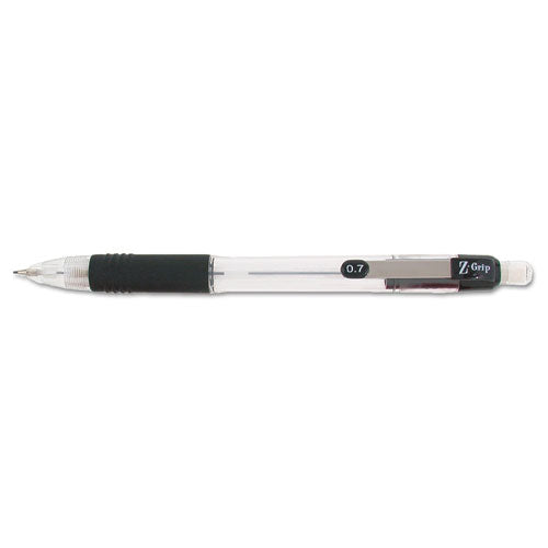 Image of Zebra® Z-Grip Mechanical Pencil, 0.7 mm, HB (#2), Black Lead, Clear/Black Barrel, 24/Pack