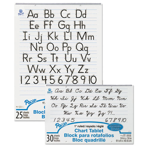Image of Pacon® Chart Tablets, Presentation Format (1.5" Rule), 24 x 32, White, 25 Sheets