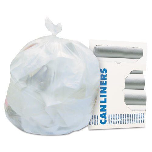 Image of Heritage High-Density Waste Can Liners, 33 gal, 16 mic, 33" x 40", Natural, 25 Bags/Roll, 10 Rolls/Carton