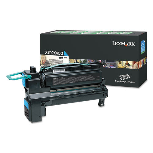 Image of Lexmark X792x4cg Return Program Extra High-Yield Toner, 20,000 Page-Yield, Cyan
