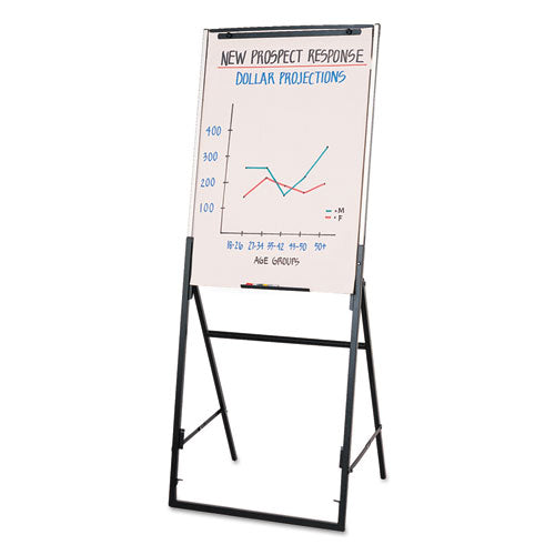 Image of Quartet® Futura Dry Erase Presentation Easel, 26" x 35", White Surface, Black Steel Frame