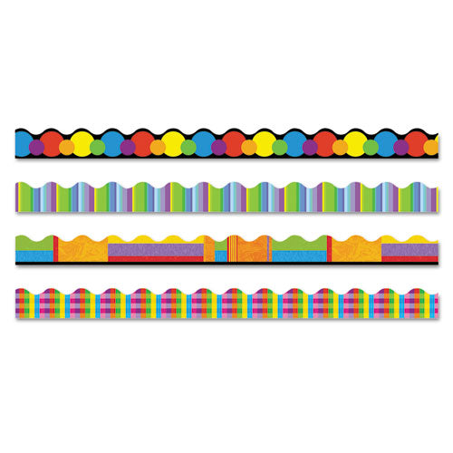 Image of TREND® Terrific Trimmers Variety Set Board Trim, Assorted Color Basics, 2.25" x 39", Assorted Colors, 48/Set