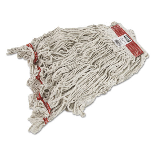 Image of Rubbermaid® Commercial Swinger Loop Wet Mop Heads, Cotton/synthetic, White, Large, 6/carton