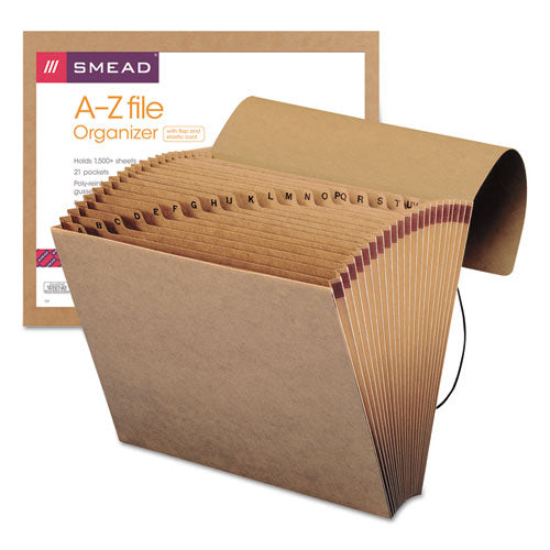 Image of Smead Indexed Expanding Kraft Files, 21 Sections, Elastic Cord Closure, 1/21-Cut Tabs, Letter Size, Kraft