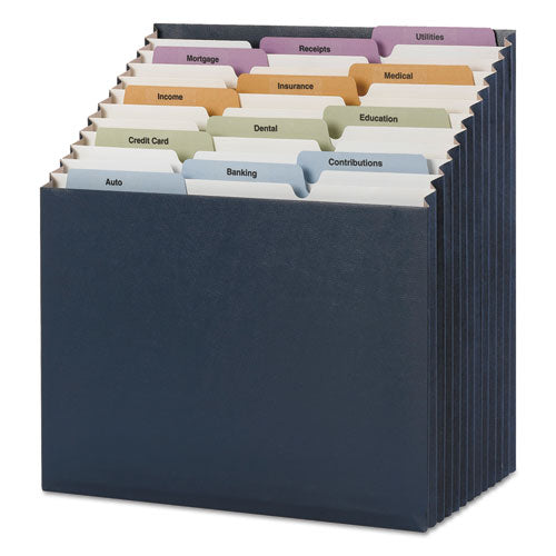 Image of Smead Stadium File, 12 Sections, 1/12-Cut Tabs, Letter Size, Navy