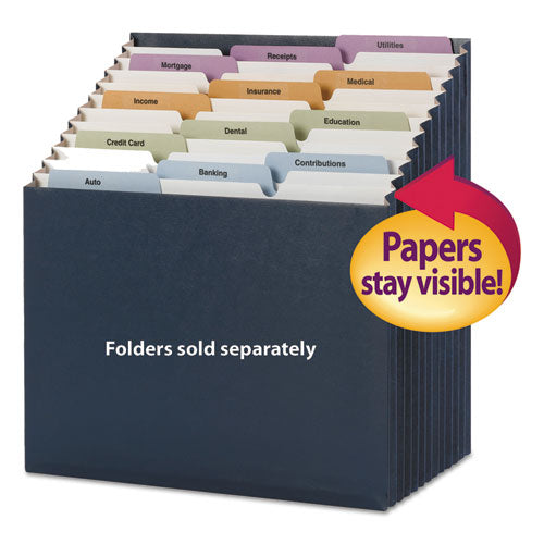 Image of Smead Stadium File, 12 Sections, 1/12-Cut Tabs, Letter Size, Navy
