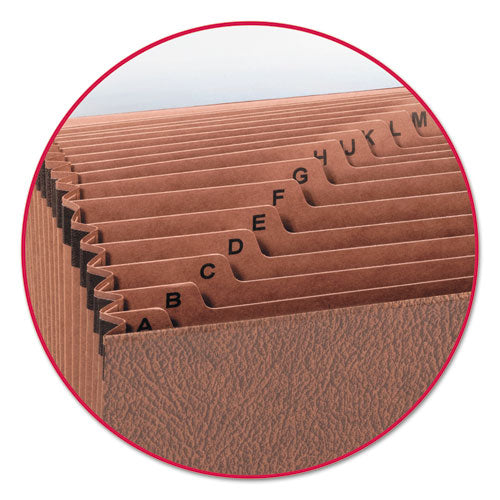 Image of Smead TUFF Expanding Wallet, 21 Sections, Elastic Cord Closure, 1/21-Cut Tabs, Legal Size, Redrope