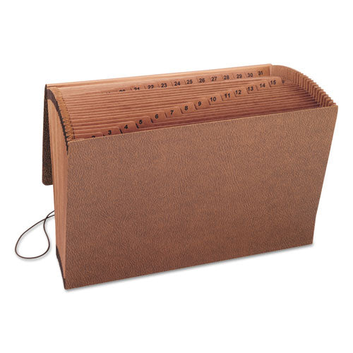 Image of Smead TUFF Expanding Wallet, 31 Sections, Elastic Cord Closure, 1/15-Cut Tabs, Legal Size, Redrope
