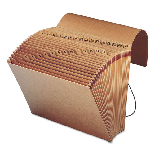 Image of Smead Indexed Expanding Kraft Files, 31 Sections, Elastic Cord Closure, 1/15-Cut Tabs, Letter Size, Kraft