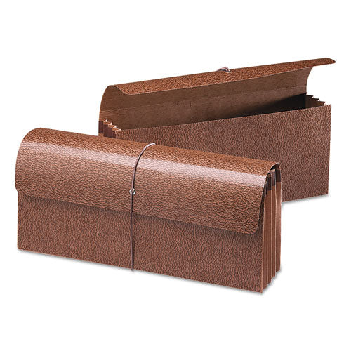 Image of Smead Classic Expanding Wallets, 3.5" Expansion, 1 Section, Elastic Cord Closure, Check Size, Redrope