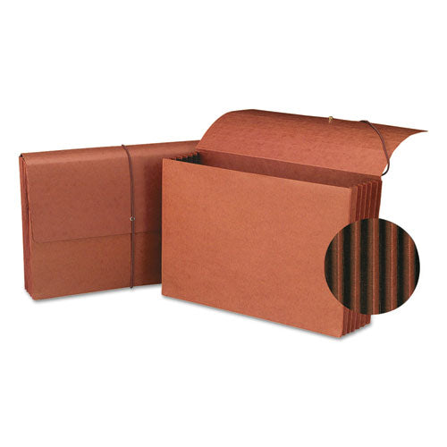 Image of Smead Redrope Expanding Wallet With Elastic Cord, 5.25" Expansion, 1 Section, Elastic Cord Closure, Legal Size, Redrope, 10/Box