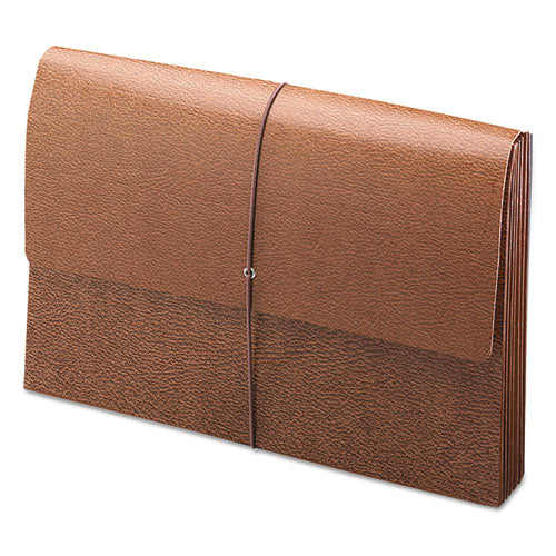 Image of Smead Classic Expanding Wallets with Tear-Resistant Gussets, 3.5" Expansion, 1 Section, Elastic Cord Closure, Legal Size, Redrope
