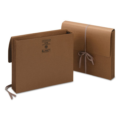 Image of Smead Redrope Expanding Wallets, 3.5" Expansion, 1 Section, Cloth Tie Closure, Letter Size, Redrope, 10/Box