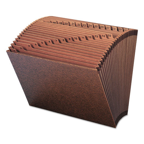 Image of Smead TUFF Expanding Open-Top Stadium File, 31 Sections, 1/31-Cut Tabs, Letter Size, Redrope