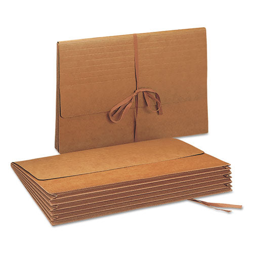 Image of Smead Redrope Expanding Wallets, 5.25" Expansion, 1 Section, Cloth Tie Closure, Legal Size (9.5" x 14.75"), Redrope