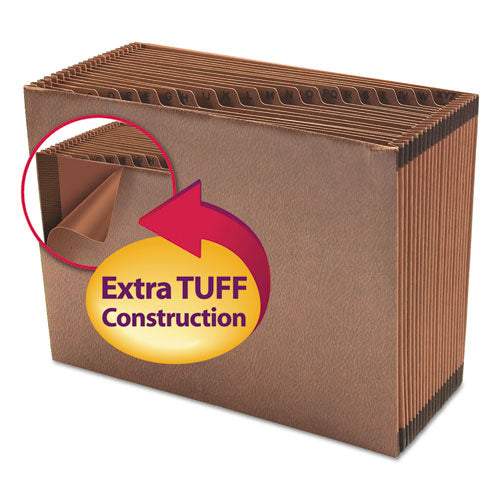 Image of Smead TUFF Expanding Open-Top Stadium File, 21 Sections, 1/21-Cut Tabs, Letter Size, Redrope