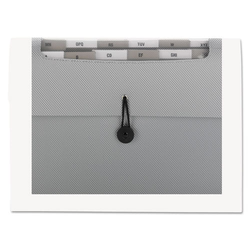 Image of Smead Step Index Organizer, 12 Sections, Cord/Hook Closure, 1/6-Cut Tabs, Letter Size, Silver