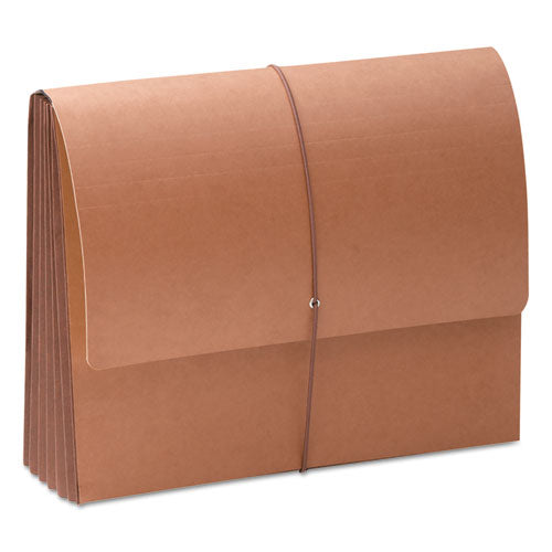 Image of Smead TUFF Expanding Wallets, 5.25" Expansion, 1 Section, Elastic Cord Closure, Letter Size, Redrope