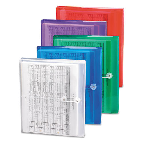 Image of Smead Poly String and Button Interoffice Envelopes, Open-Side (Horizontal), 9.75 x 11.63, Transparent Blue, 5/Pack