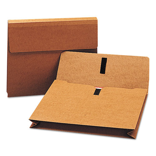 Image of Smead Expanding Wallet with Hook and Loop Closure, 2" Expansion, 1 Section, Hook/Loop Closure, Letter Size, Redrope