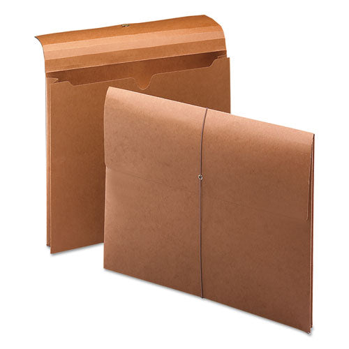 Image of Smead Expanding Wallet with Elastic Cord, 2" Expansion, 1 Section, Elastic Cord Closure, Letter Size, Redrope