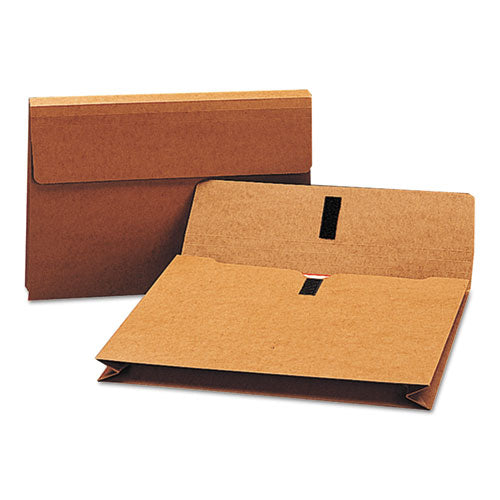 Image of Smead Expanding Wallet with Hook and Loop Closure, 2" Expansion, 1 Section, Hook/Loop Closure, Legal Size, Redrope