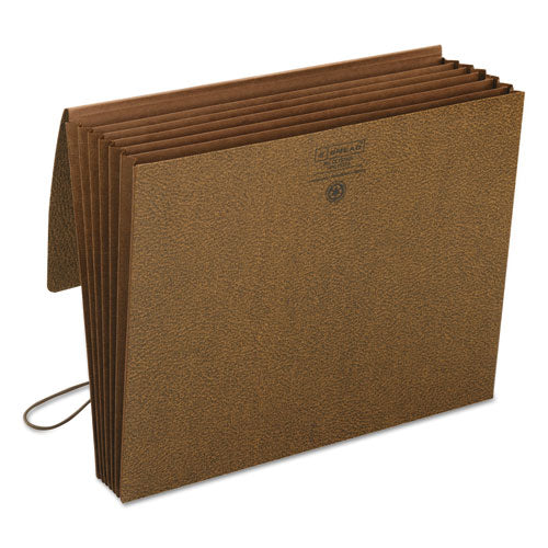 Image of Smead Classic Expanding Partition Wallet with Tear Resistant Gusset/Elastic Cord, 5.25" Expansion, 6 Section, Letter Size, Redrope